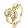 Brass Micro Pave Cubic Zirconia Rings for Women RJEW-E295-07G-1