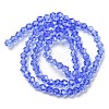 Transparent Electroplate Glass Beads Strands GLAA-F029-4mm-C07-2