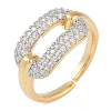 Oval Brass Micro Pave Clear Cubic Zirconia Finger Ring RJEW-Q819-28G-1