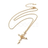 304 Stainless Steel Cross with Flower Pendant Necklaces for Women NJEW-A020-03A-G-2