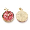 Brass Micro Pave Cubic Zirconia Pendants ZIRC-F116-01-G-3