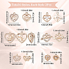 SUNNYCLUE 12Pcs 6 Style Valentine's Day Brass Micro Pave Cubic Zirconia Pendants KK-SC0003-16-2