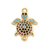 Tortoise Rack Plating Brass Micro Pave Cubic Zirconia Pendants KK-G513-11G-1