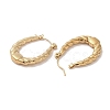 Twist Oval 201 Stainless Steel Half Hoop Earrings for Women EJEW-G385-28G-2