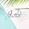 Butterfly Glass Beads Dangle Earrings for Girl Women EJEW-JE04657-2