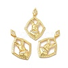 Rack Plating Eco-Friendly Brass Micro Pave Cubic Zirconia Pendants KK-A177-10G-2