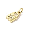 Brass Micro Pave Cubic Zirconia Charms KK-M283-28C-01-2