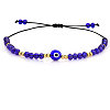 Adjustable Glass Evil Eye Brided Bead Bracelet TV3992-1-1