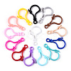 Opaque Solid Color Bulb Shaped Plastic Push Gate Snap Keychain Clasp Findings KY-R006-M01-1