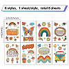 8 Sheets 8 Styles PVC Waterproof Wall Stickers DIY-WH0345-120-2