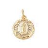 Brass Micro Pave Clear Cubic Zirconia Pendants KK-E111-31F-G-1