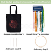 DIY Flower Pattern Tote Bag Embroidery Making Kit DIY-WH0349-21B-3