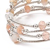 Glass Beads Five Loops Wrap Bracelets BJEW-JB09056-05-4