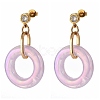 Ring Shape Transparent Acrylic Dangle Stud Earrings EJEW-JE04189-M-2