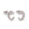 304 Stainless Steel Tiny Dragon Stud Earrings for Men Women EJEW-G318-07P-1