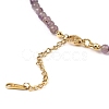 Natural Amethyst Rectangle & Shell Beaded Necklaces NJEW-M206-01G-02-3