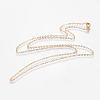 Eco-Friendly Rack Plating Brass Chain Necklaces MAK-G002-09G-FF-2