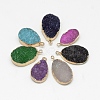 Natural Druzy Agate Pendants G-Q494-68-1