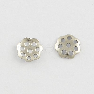 Tarnish Resistant 304 Stainless Steel Flower Bead Caps STAS-Q183-01-1