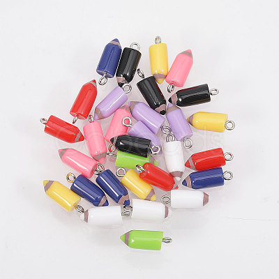 Globleland 32Pcs 8 Colors Opaque Resin Pendants RESI-GL0001-11-1