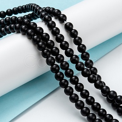 Natural Black Onyx Beads Strands G-Z024-01C-1