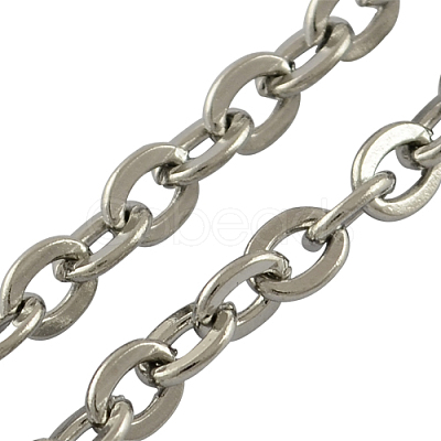 Tarnish Resistant 304 Stainless Steel Cable Chains X-CHS-R002-0.6mm-1