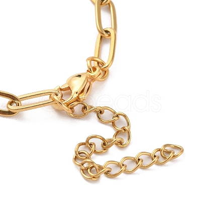 Ion Plating(IP) 304 Stainless Steel Paperclip Chain Bracelets for Women BJEW-C046-02G-1