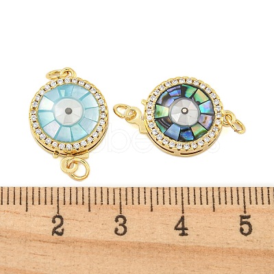 Rack Plating Brass Micro Pave Cubic Zirconia & Shell & Enamel Box Clasps KK-S373-03G-1