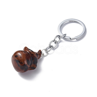 Natural Mahogany Obsidian Keychains KEYC-P011-04P-01-1