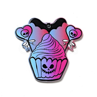 Halloween Printed Acrylic Pendants MACR-G060-01B-1