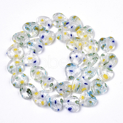 Handmade Millefiori Lampwork Beads Strands LAMP-N023-001K-1