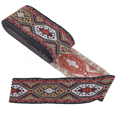 Ethnic Style Polyester Embroidery Ribbons OCOR-WH0078-103-1