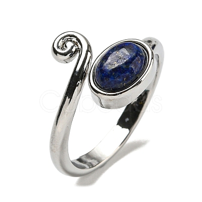 Natural Lapis Lazuli Adjustable Rings RJEW-K269-08P-01-1