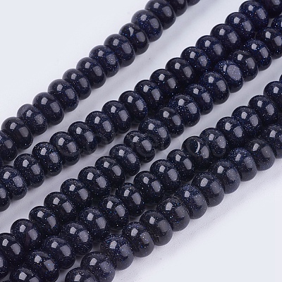 Synthetic Blue Goldstone Beads Strands G-S105-8mm-22-1