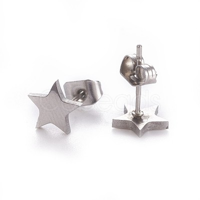 Tarnish Resistant 304 Stainless Steel Stud Earrings EJEW-F227-12P-1