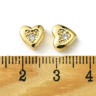 Brass Micro Pave Cubic Zirconia Beads FIND-Z035-18G-1