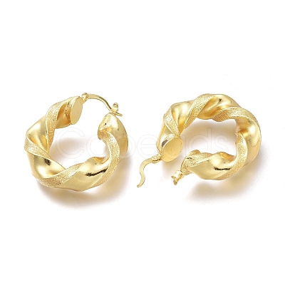 Brass Hoop Earrings EJEW-H104-23G-1