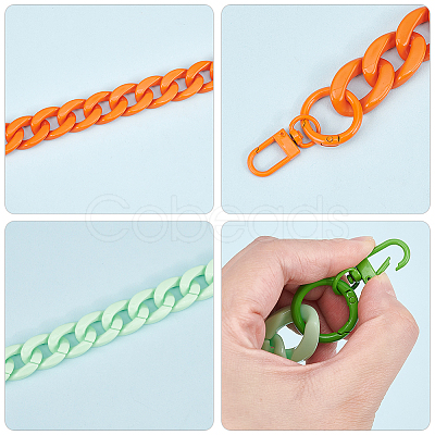 WADORN 2Pcs 2 Colors Acrylic Curban Chain Bag Straps FIND-WR0008-64-1