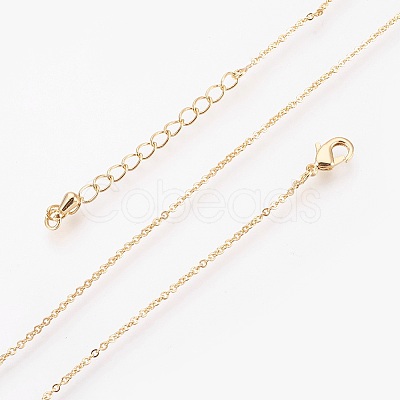 Brass Cable Chain Necklaces Making MAK-P011-01G-1