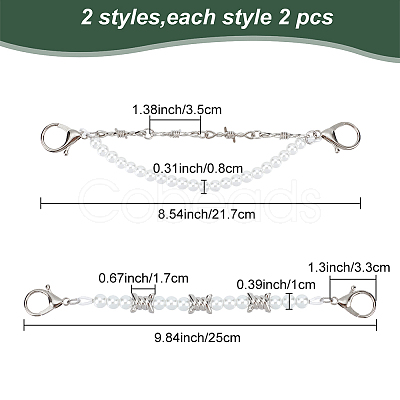 WADORN 4Pcs 2 Style Punk Style Barbed Wire Alloy Link Shoe Chains DIY-WR0002-63-1