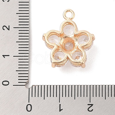 Brass Inlay Clear Glass Pendants KK-S388-18G-1