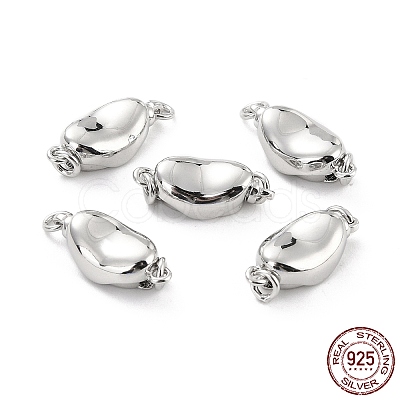 Anti-Tarnish Rhodium Plated 925 Sterling Silver Box Clasps STER-Z001-105B-S-1