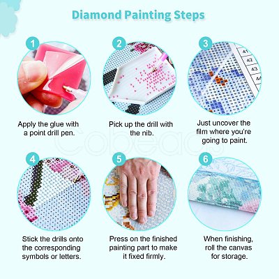 5D DIY Diamond Painting Animals Canvas Kits DIY-C004-08-1