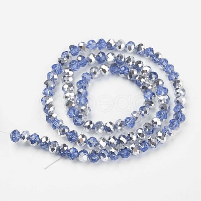 Electroplate Transparent Glass Beads Strands EGLA-A034-T3mm-M03-1