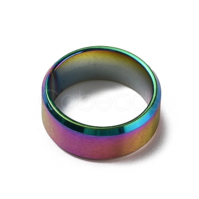 Titanium Steel Wide Band Finger Rings for Women Men RJEW-WH0009-13D-M-1