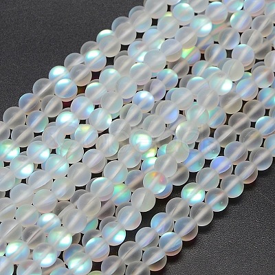 Synthetic Moonstone Beads Strands X-G-F142-10mm-01-1