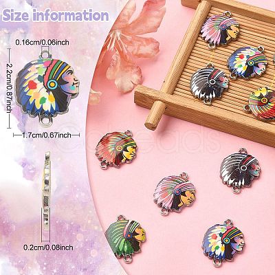 10Pcs 5 Colors Alloy Enamel Connector Charms ENAM-YW0003-73-1