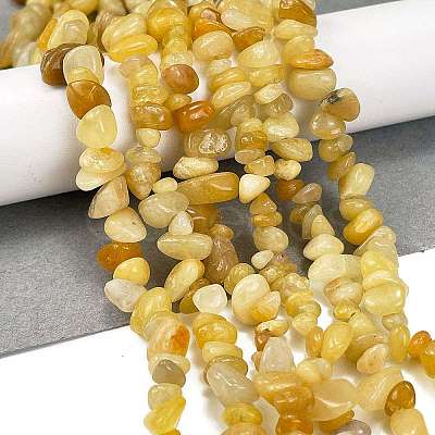 Natural Topaz Jade Chip Beads Strands G-M205-16A-1