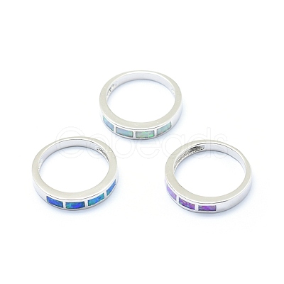 Synthetic Opal Finger Rings RJEW-O026-04P-1