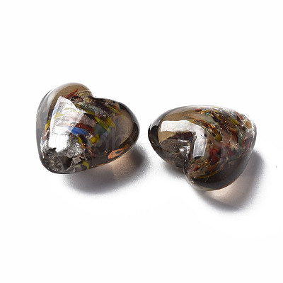 Handmade Lampwork Silver Foil Glass Beads FOIL-T005-01C-1